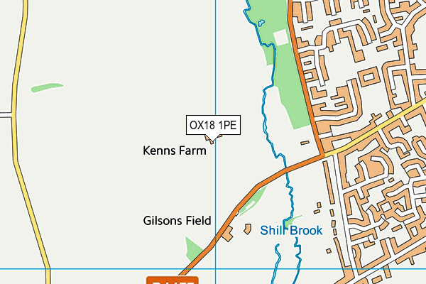 OX18 1PE map - OS VectorMap District (Ordnance Survey)