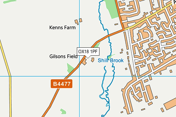 OX18 1PF map - OS VectorMap District (Ordnance Survey)