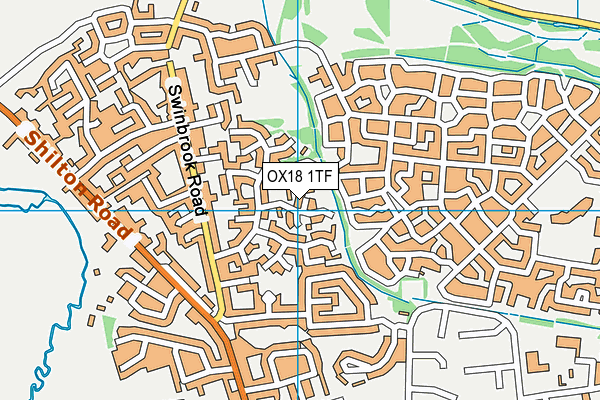OX18 1TF map - OS VectorMap District (Ordnance Survey)