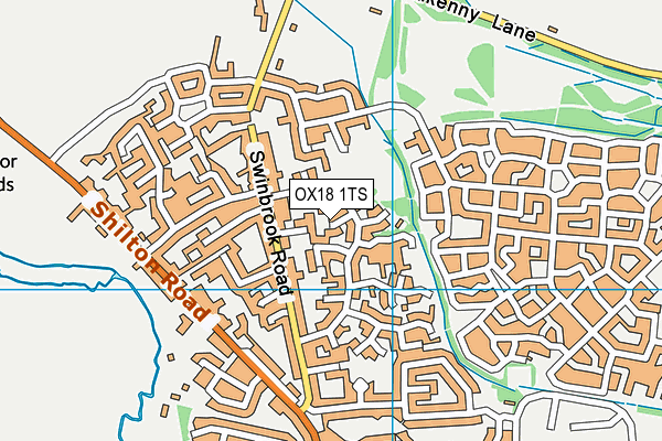 OX18 1TS map - OS VectorMap District (Ordnance Survey)