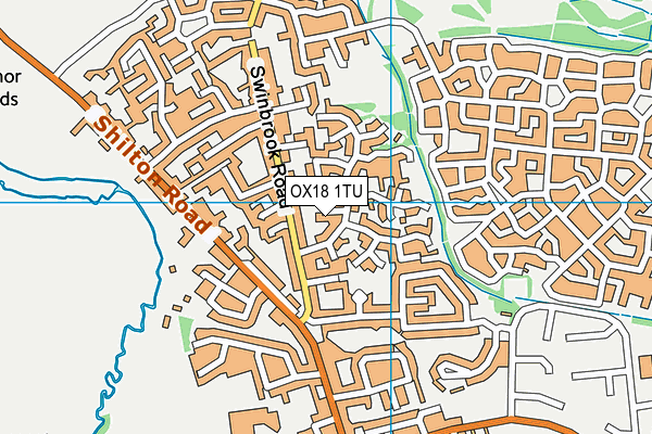OX18 1TU map - OS VectorMap District (Ordnance Survey)
