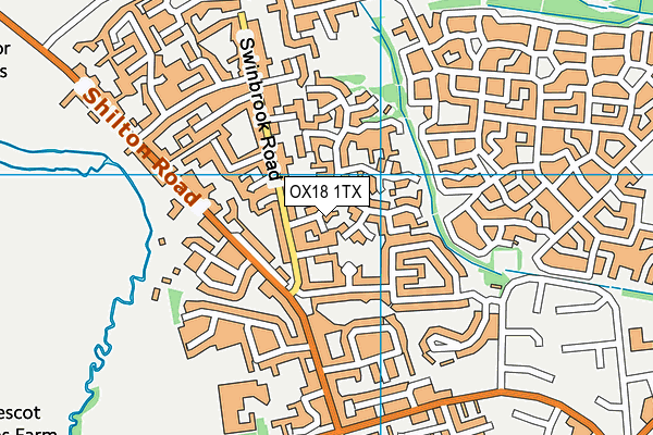 OX18 1TX map - OS VectorMap District (Ordnance Survey)