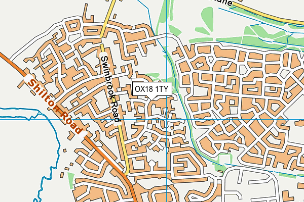 OX18 1TY map - OS VectorMap District (Ordnance Survey)