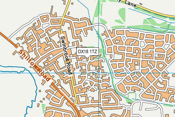 OX18 1TZ map - OS VectorMap District (Ordnance Survey)