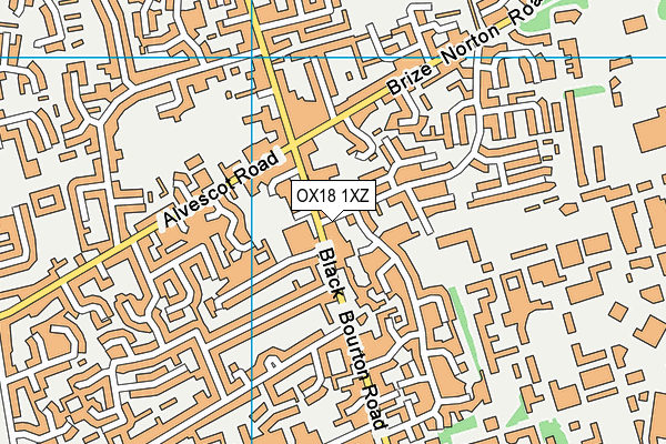 OX18 1XZ map - OS VectorMap District (Ordnance Survey)