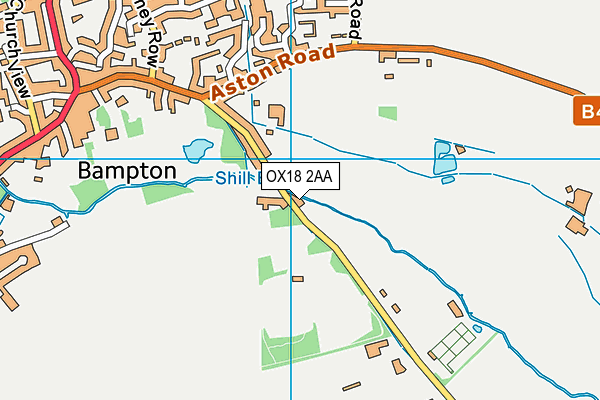 Bampton Recreation Ground map (OX18 2AA) - OS VectorMap District (Ordnance Survey)