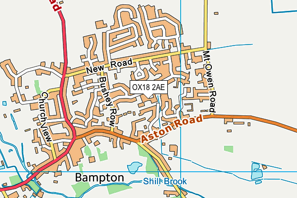 OX18 2AE map - OS VectorMap District (Ordnance Survey)