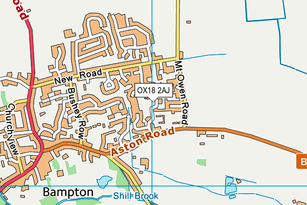 OX18 2AJ map - OS VectorMap District (Ordnance Survey)