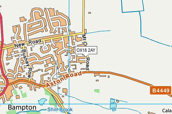 OX18 2AY map - OS VectorMap District (Ordnance Survey)