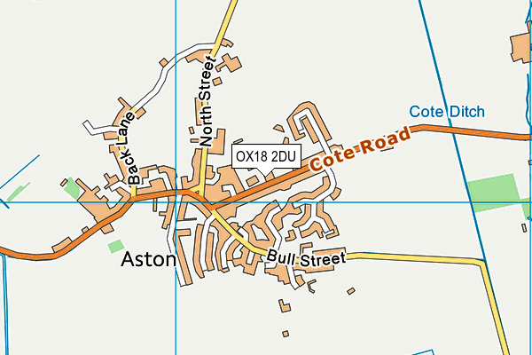 Aston Village Playing Field map (OX18 2DU) - OS VectorMap District (Ordnance Survey)