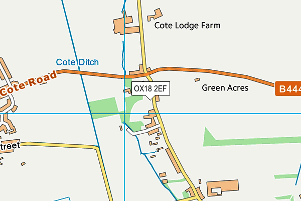 OX18 2EF map - OS VectorMap District (Ordnance Survey)
