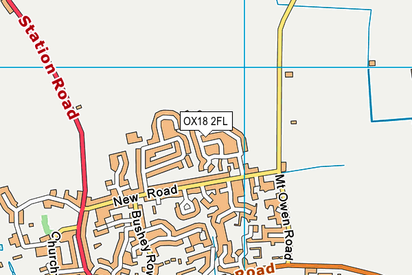 OX18 2FL map - OS VectorMap District (Ordnance Survey)