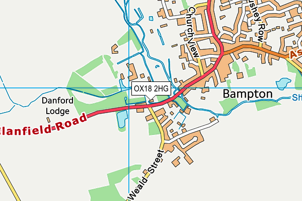 OX18 2HG map - OS VectorMap District (Ordnance Survey)