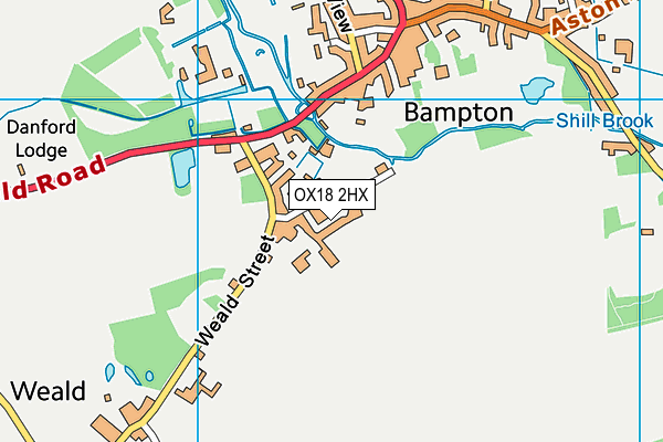 OX18 2HX map - OS VectorMap District (Ordnance Survey)