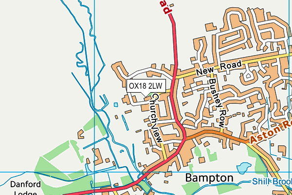 OX18 2LW map - OS VectorMap District (Ordnance Survey)