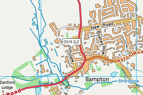 OX18 2LZ map - OS VectorMap District (Ordnance Survey)