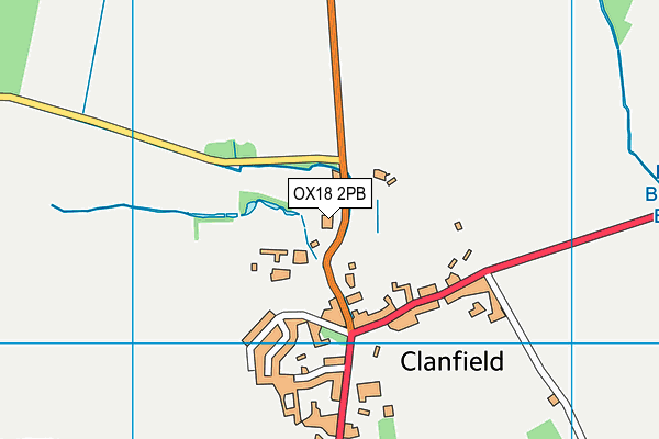 OX18 2PB map - OS VectorMap District (Ordnance Survey)