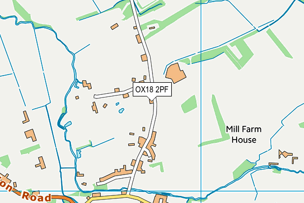 OX18 2PF map - OS VectorMap District (Ordnance Survey)