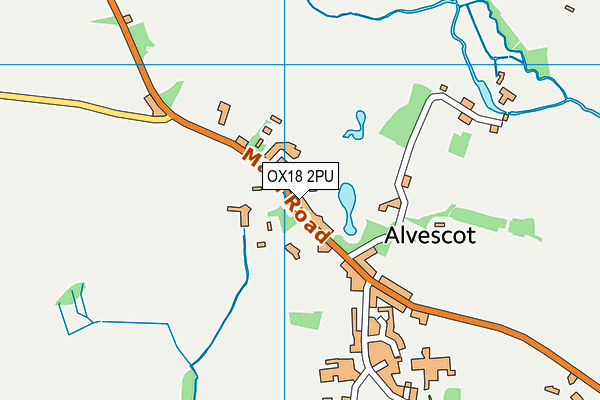 St Peter's Church of England School, Alvescot map (OX18 2PU) - OS VectorMap District (Ordnance Survey)