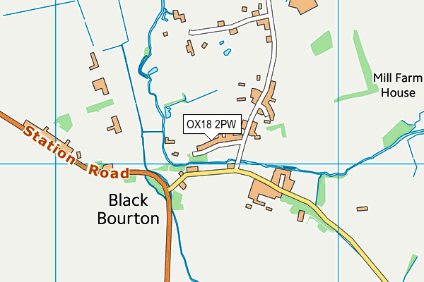 OX18 2PW map - OS VectorMap District (Ordnance Survey)