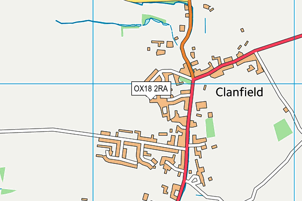 OX18 2RA map - OS VectorMap District (Ordnance Survey)