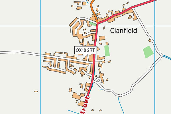 OX18 2RT map - OS VectorMap District (Ordnance Survey)