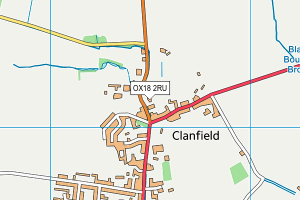 OX18 2RU map - OS VectorMap District (Ordnance Survey)