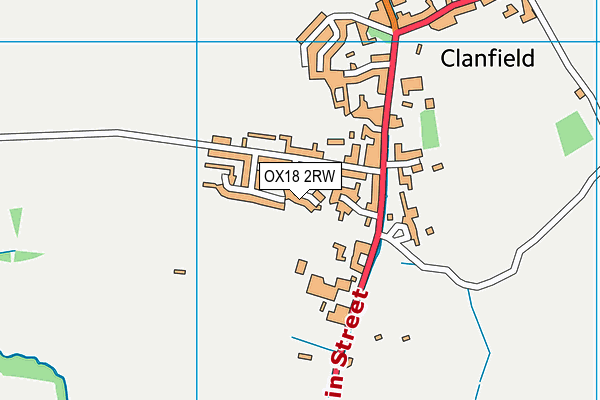 OX18 2RW map - OS VectorMap District (Ordnance Survey)