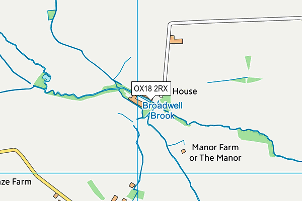 OX18 2RX map - OS VectorMap District (Ordnance Survey)