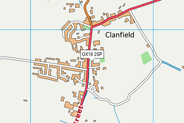 Clanfield CofE Primary School map (OX18 2SP) - OS VectorMap District (Ordnance Survey)