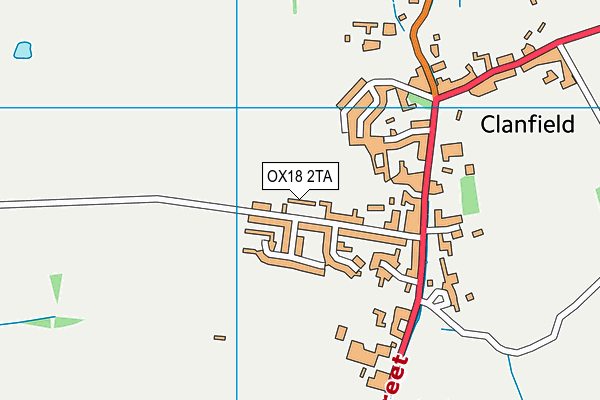 OX18 2TA map - OS VectorMap District (Ordnance Survey)
