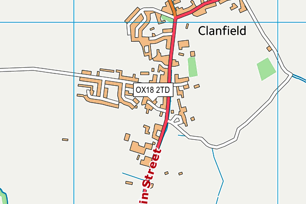 OX18 2TD map - OS VectorMap District (Ordnance Survey)