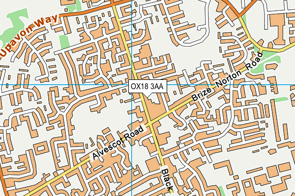 OX18 3AA map - OS VectorMap District (Ordnance Survey)