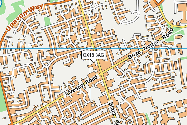 OX18 3AG map - OS VectorMap District (Ordnance Survey)