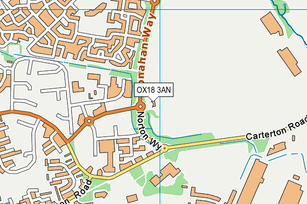 Monahan Way Sports Ground map (OX18 3AN) - OS VectorMap District (Ordnance Survey)