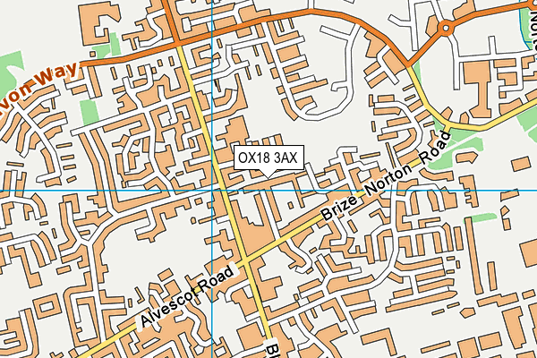 OX18 3AX map - OS VectorMap District (Ordnance Survey)