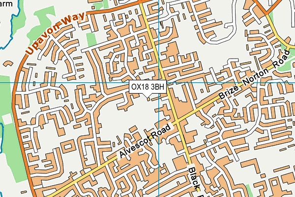 OX18 3BH map - OS VectorMap District (Ordnance Survey)