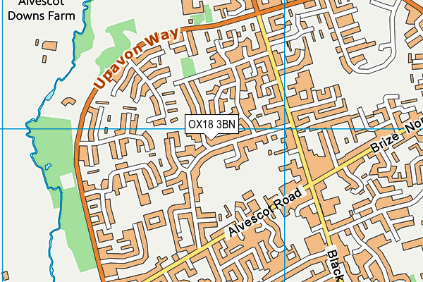 OX18 3BN map - OS VectorMap District (Ordnance Survey)