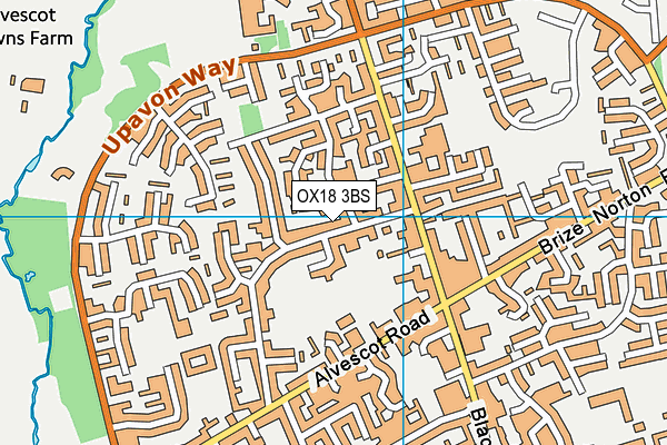 Carterton Indoor Bowls Club map (OX18 3BS) - OS VectorMap District (Ordnance Survey)