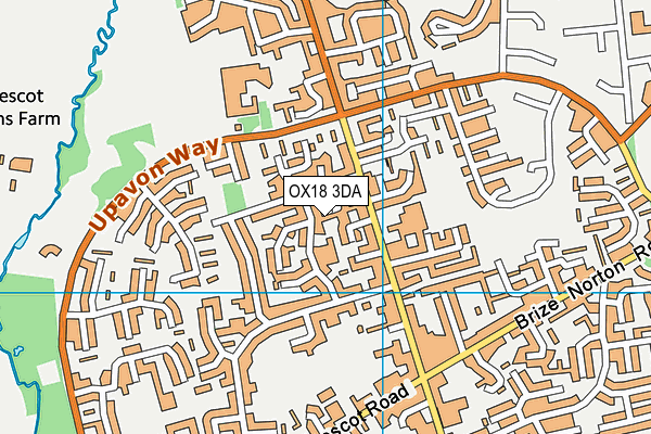 OX18 3DA map - OS VectorMap District (Ordnance Survey)