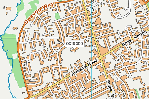 OX18 3DD map - OS VectorMap District (Ordnance Survey)
