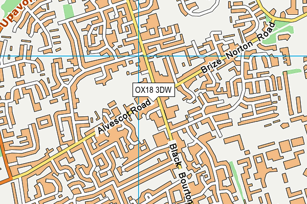 OX18 3DW map - OS VectorMap District (Ordnance Survey)