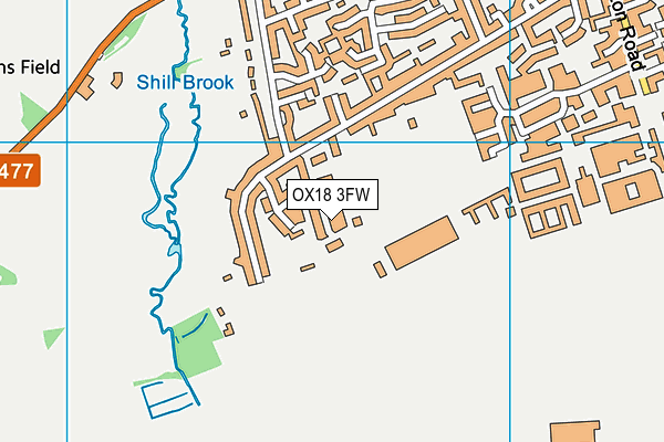 OX18 3FW map - OS VectorMap District (Ordnance Survey)