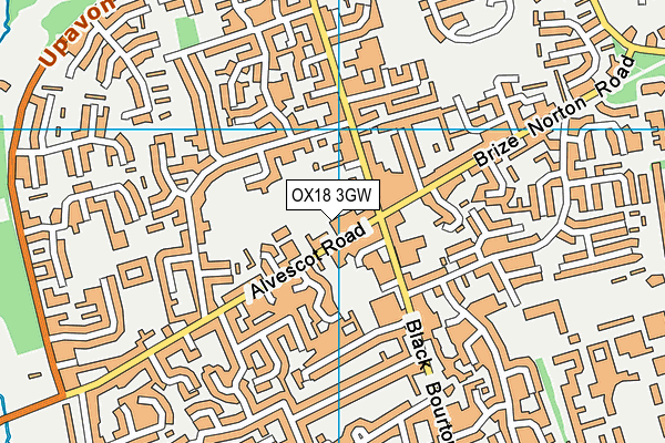 OX18 3GW map - OS VectorMap District (Ordnance Survey)