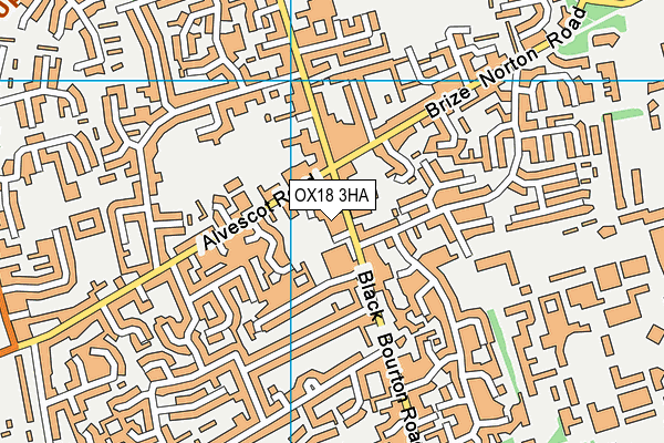 OX18 3HA map - OS VectorMap District (Ordnance Survey)