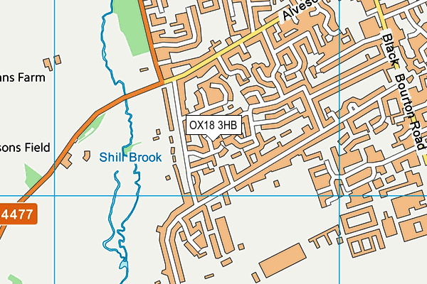 OX18 3HB map - OS VectorMap District (Ordnance Survey)