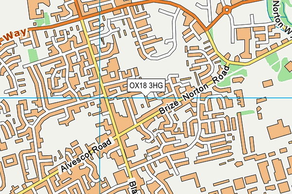 OX18 3HG map - OS VectorMap District (Ordnance Survey)