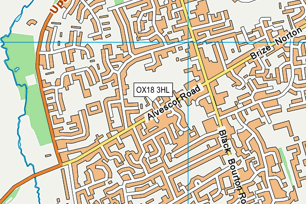 OX18 3HL map - OS VectorMap District (Ordnance Survey)
