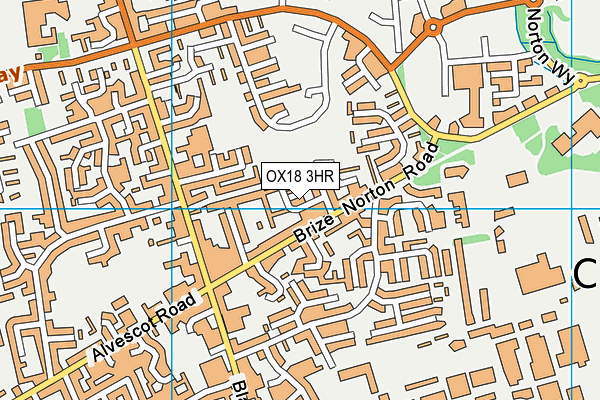 OX18 3HR map - OS VectorMap District (Ordnance Survey)