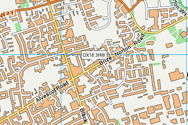 OX18 3HW map - OS VectorMap District (Ordnance Survey)